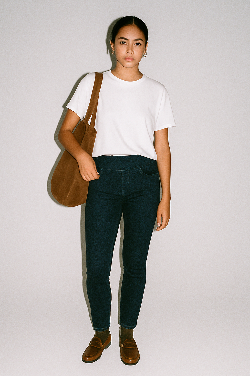 Peri Mid Rise Straight Leg Pull-On Jeans Ink
