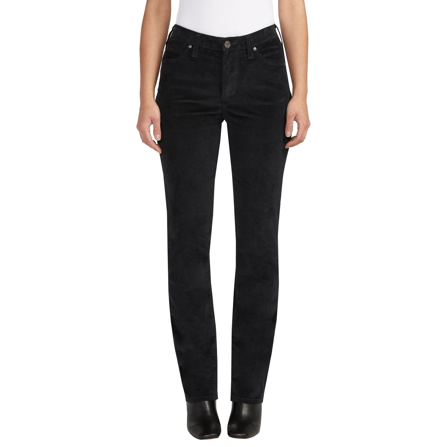 Women Ruby mid-rise straight-leg olive pants on hanger