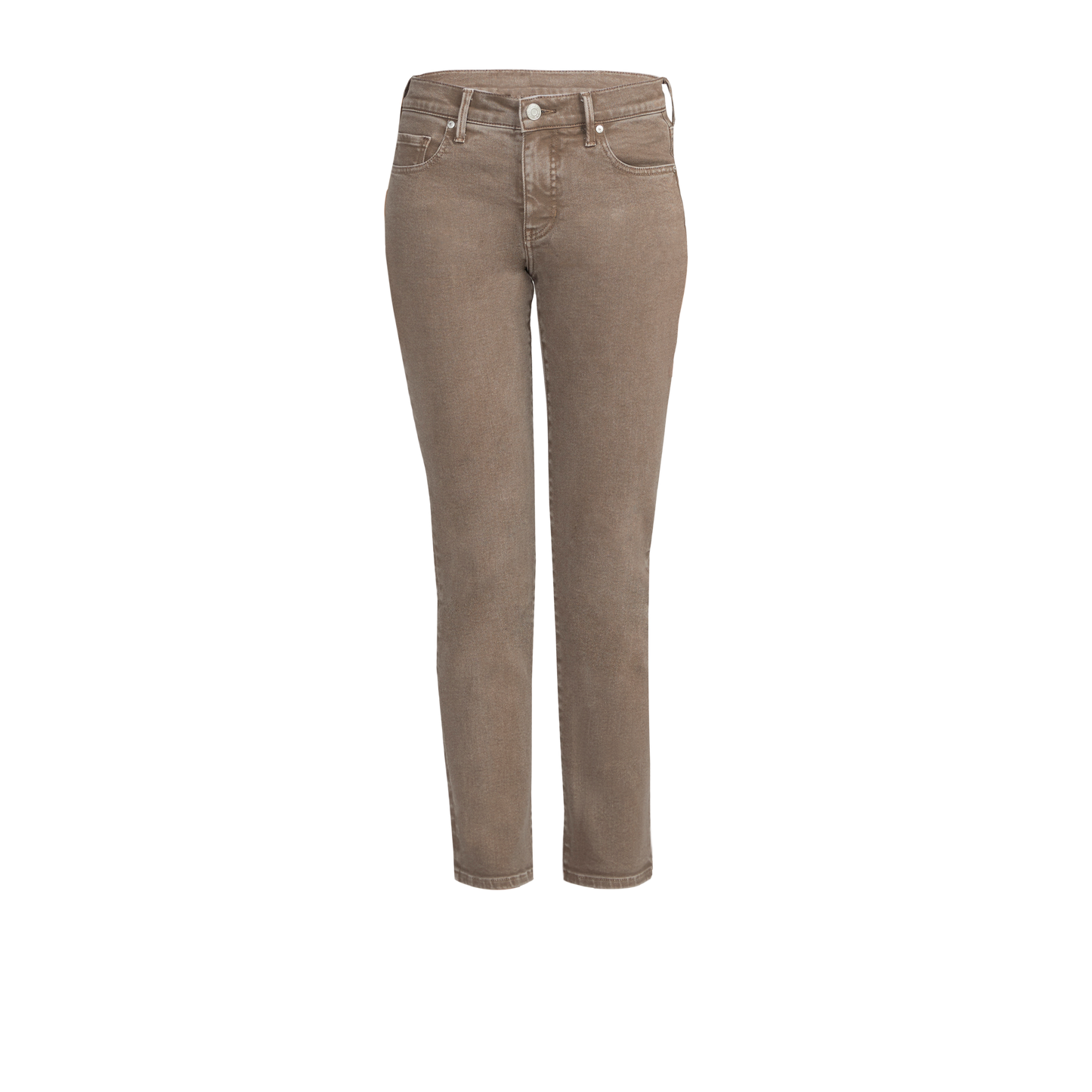 Cassie Mid Rise Slim Straight Leg Pants Taupe