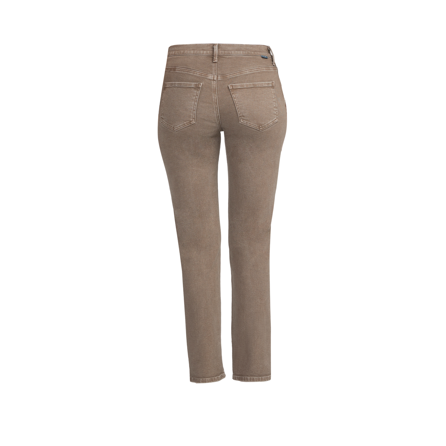 Cassie Mid Rise Slim Straight Leg Pants Taupe
