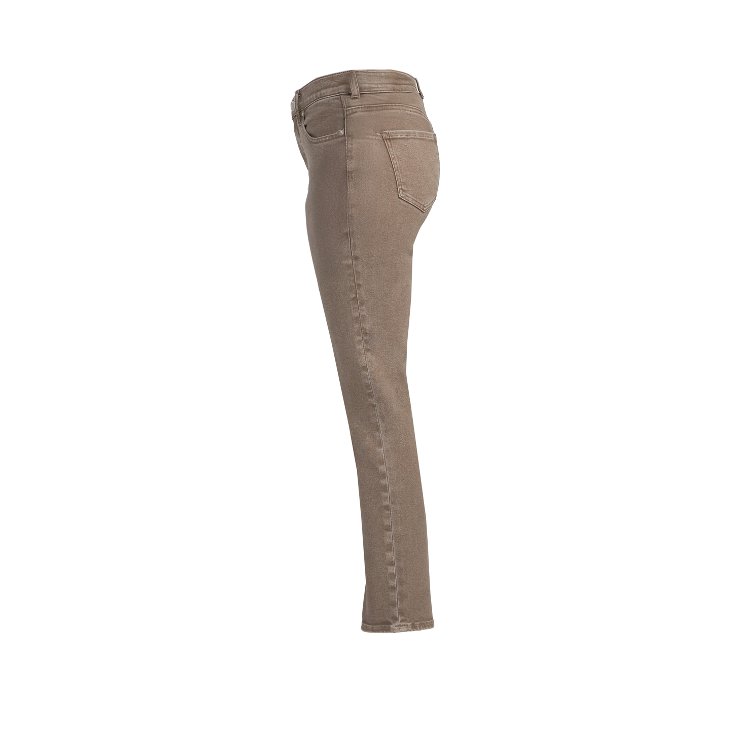 Cassie Mid Rise Slim Straight Leg Pants Taupe