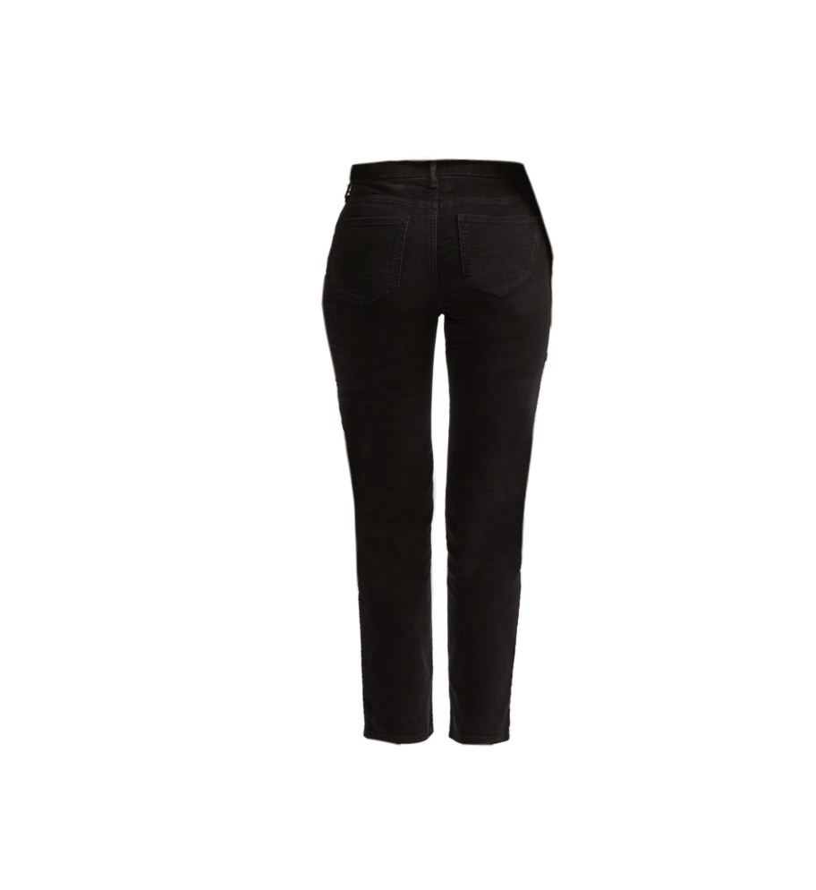Cassie Mid Rise Slim Straight Leg Pants Black