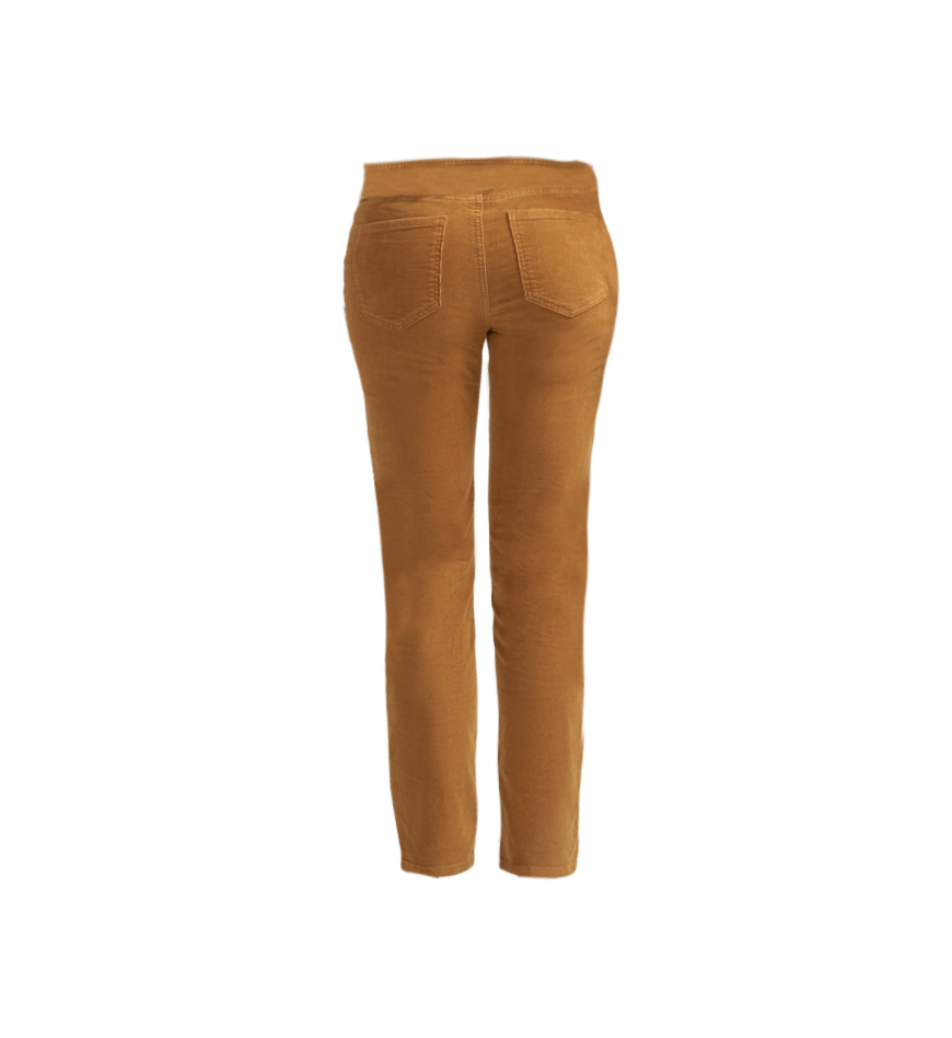 Cassie Mid Rise Slim Straight Leg Pants Toffee Brown