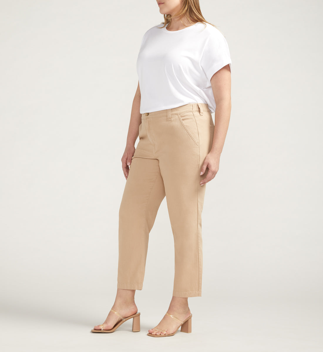 Chino Tailored Cropped Pants Plus Size