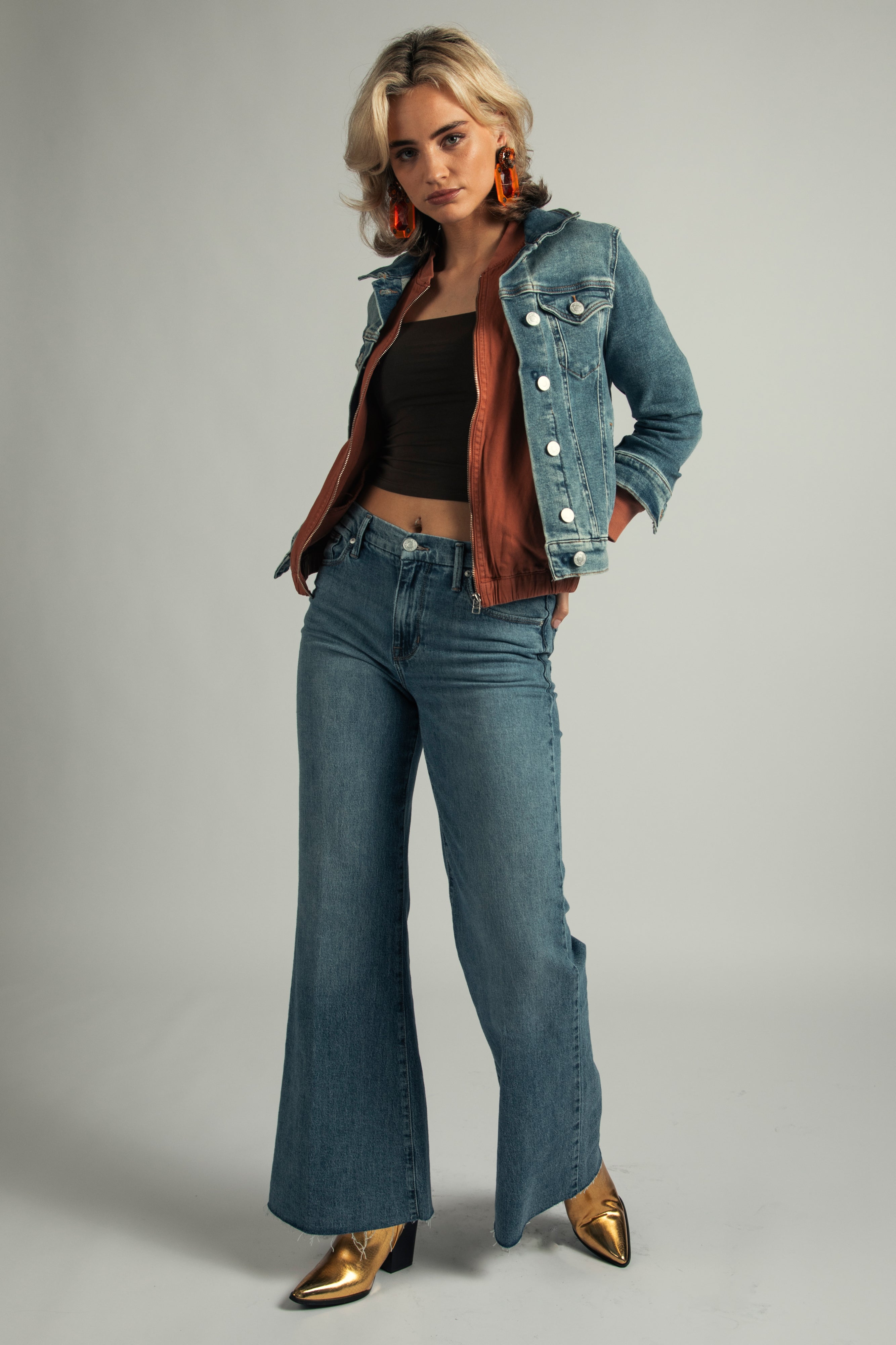 Vintage style blue jeans
