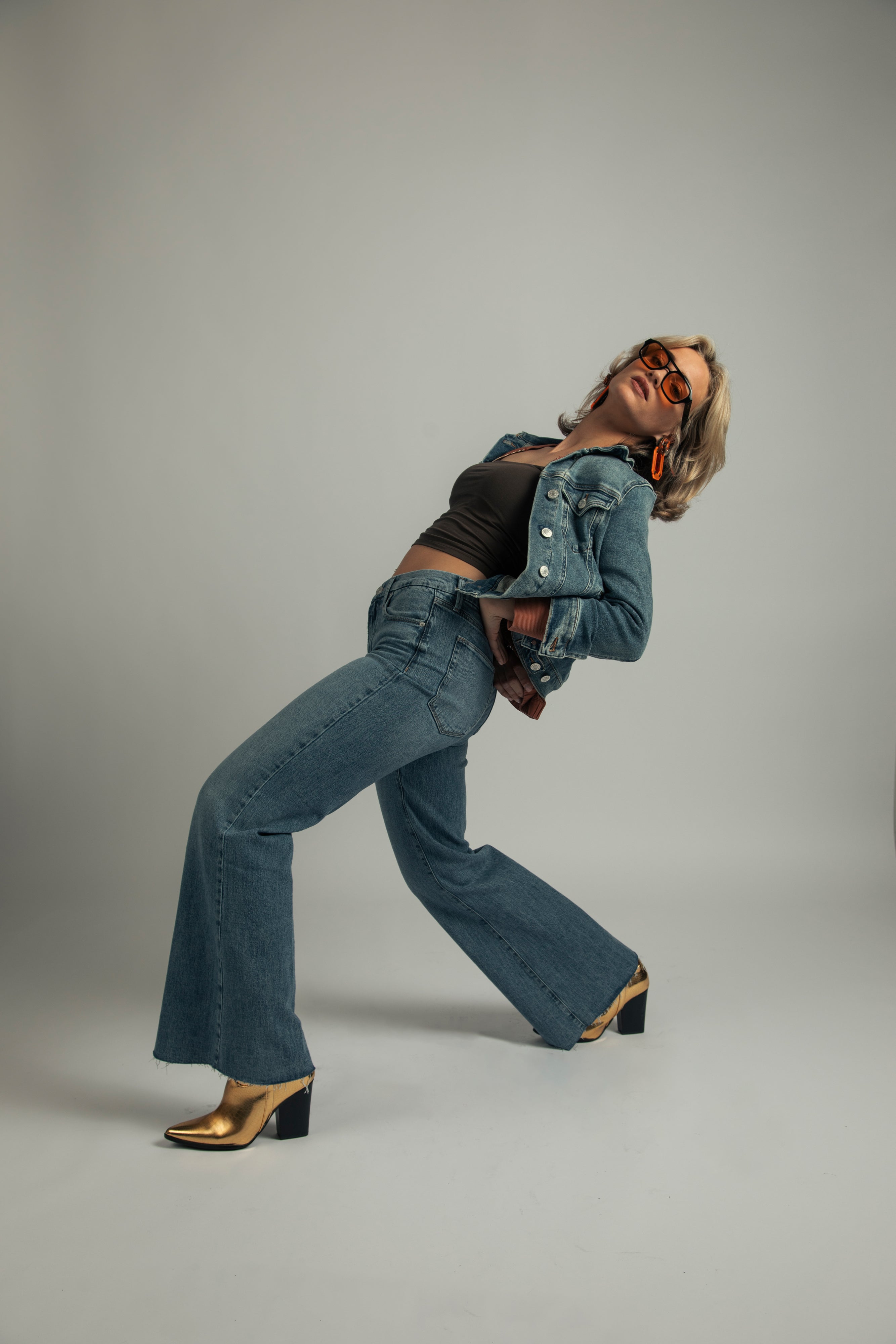 Retro wide leg jeans