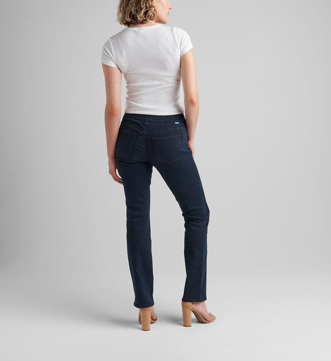 Peri Mid Rise Straight Leg Pull-On Jeans