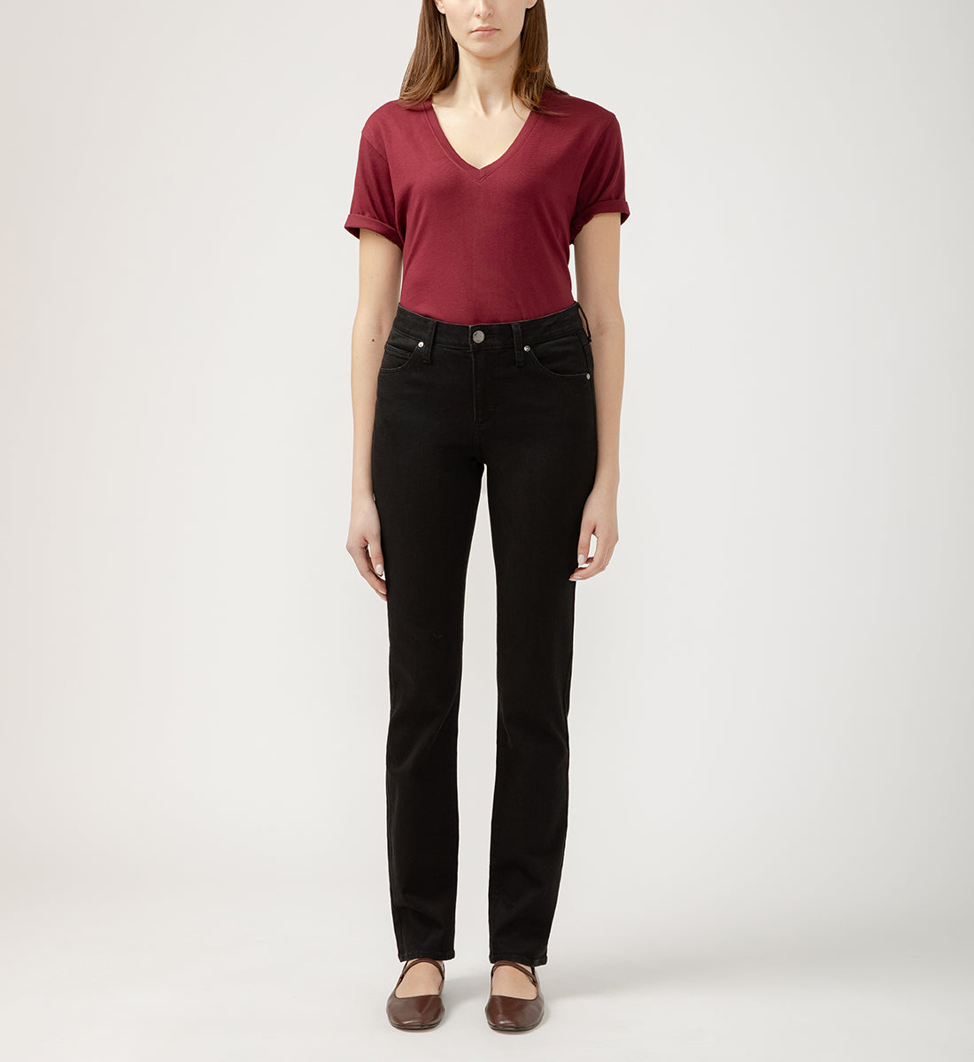 Ruby Mid Rise Straight Leg Jeans