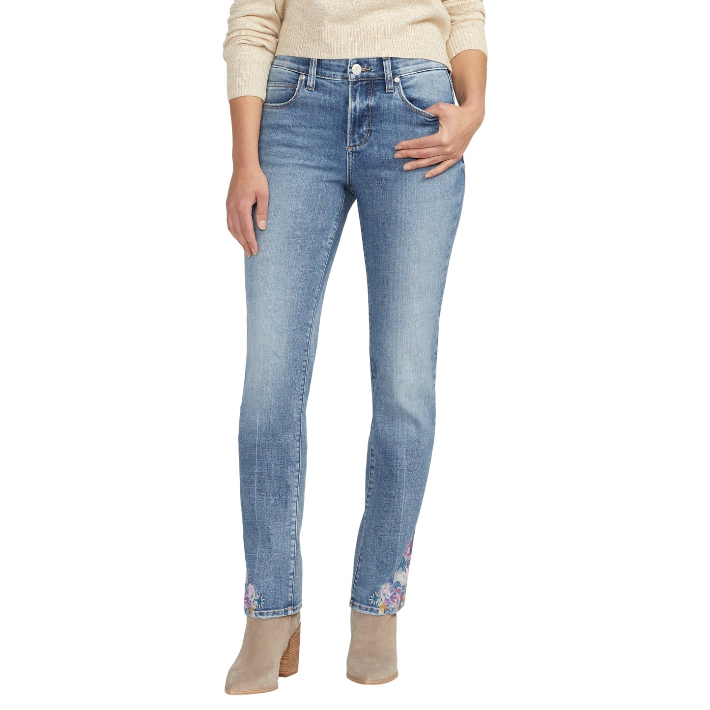 Ruby Mid Rise Straight Leg Jeans
