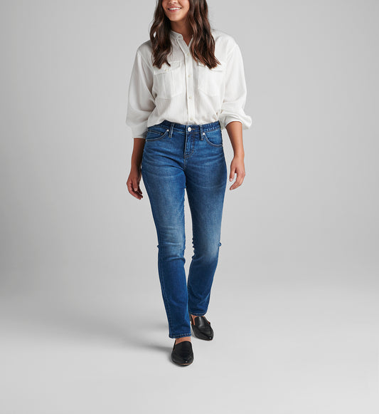 Ruby Mid Rise Straight Leg Jeans Thorne Blue