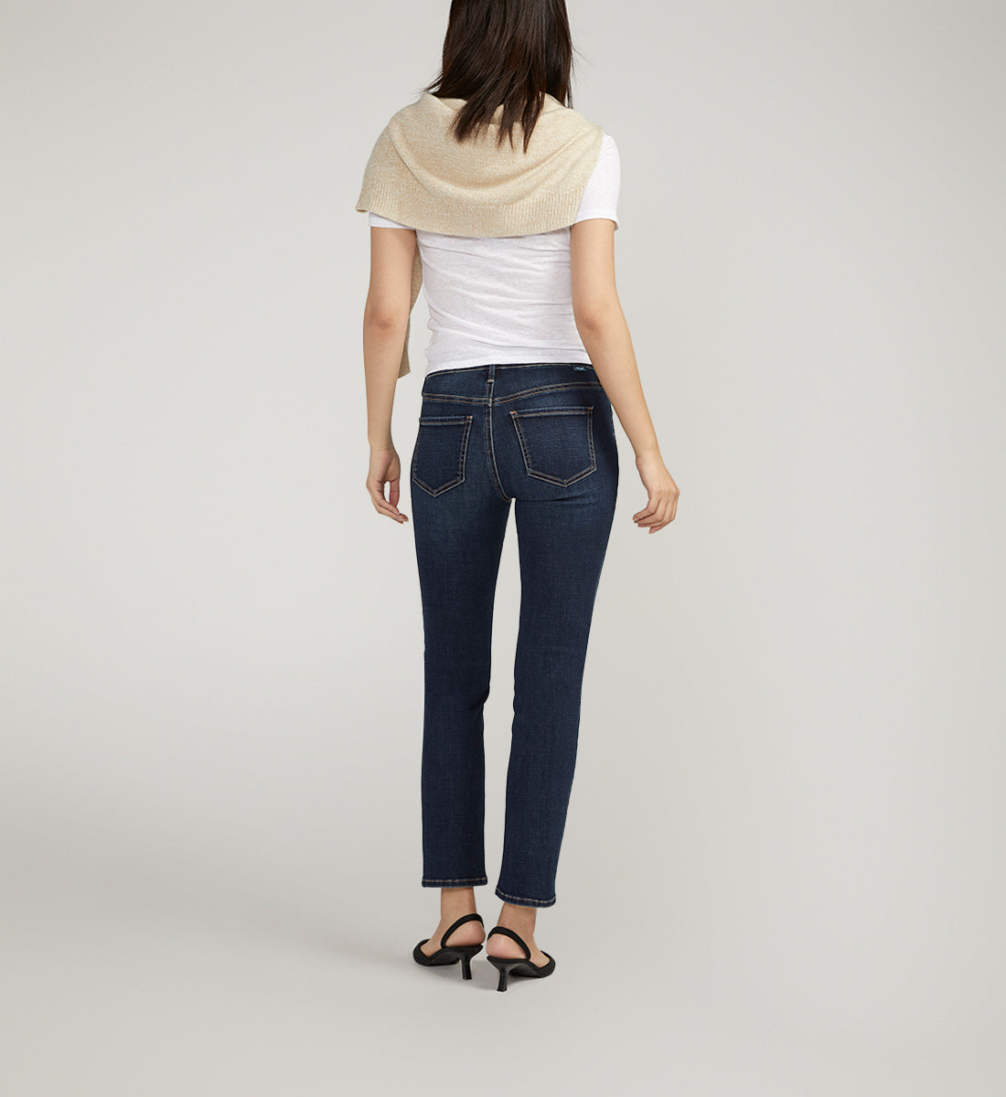 Cassie Mid Rise Slim Straight Leg Jeans