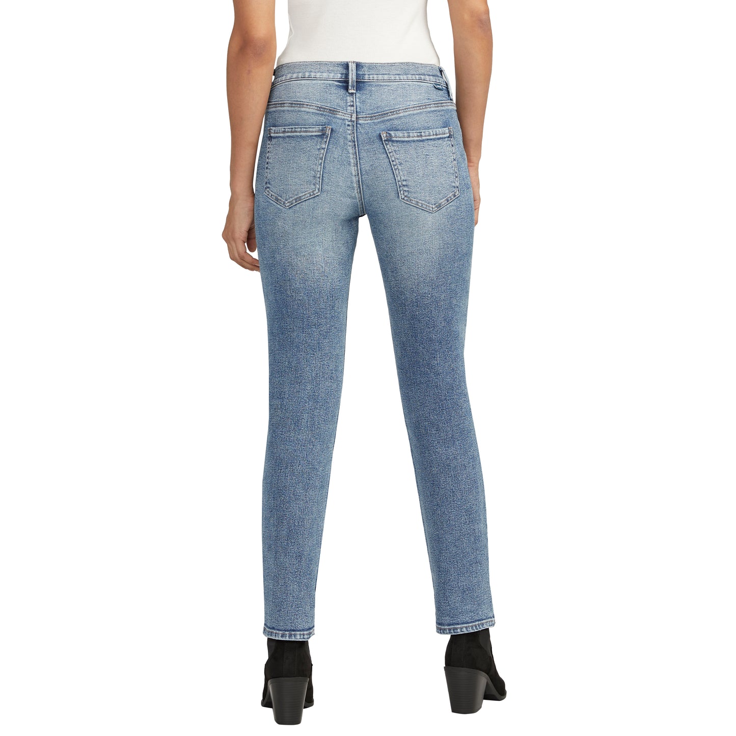 Cassie Mid Rise Slim Straight Leg Jeans