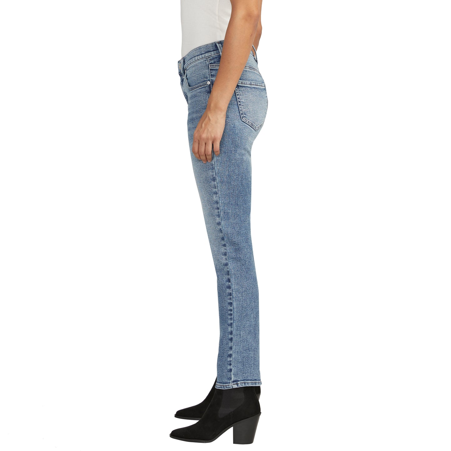 Cassie Mid Rise Slim Straight Leg Jeans