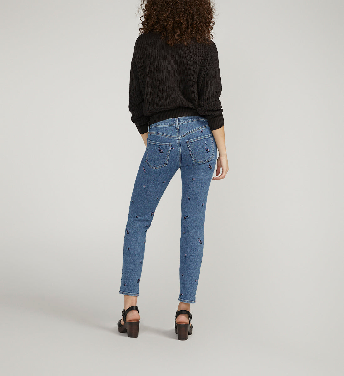 Cassie Mid Rise Slim Straight Leg Jeans