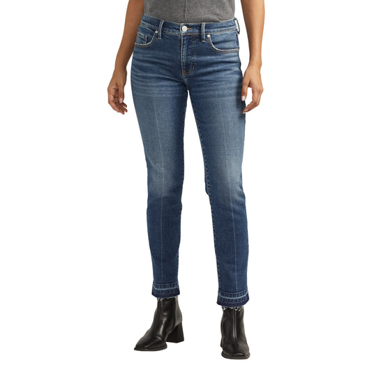 Cassie Mid Rise Slim Straight Leg Jeans