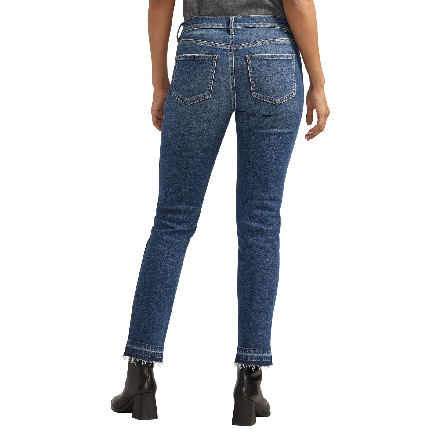 Cassie Mid Rise Slim Straight Leg Jeans