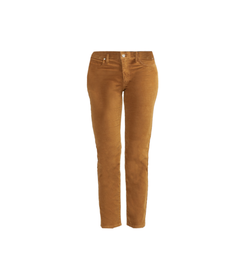 Cassie Mid Rise Slim Straight Leg Pants Toffee Brown