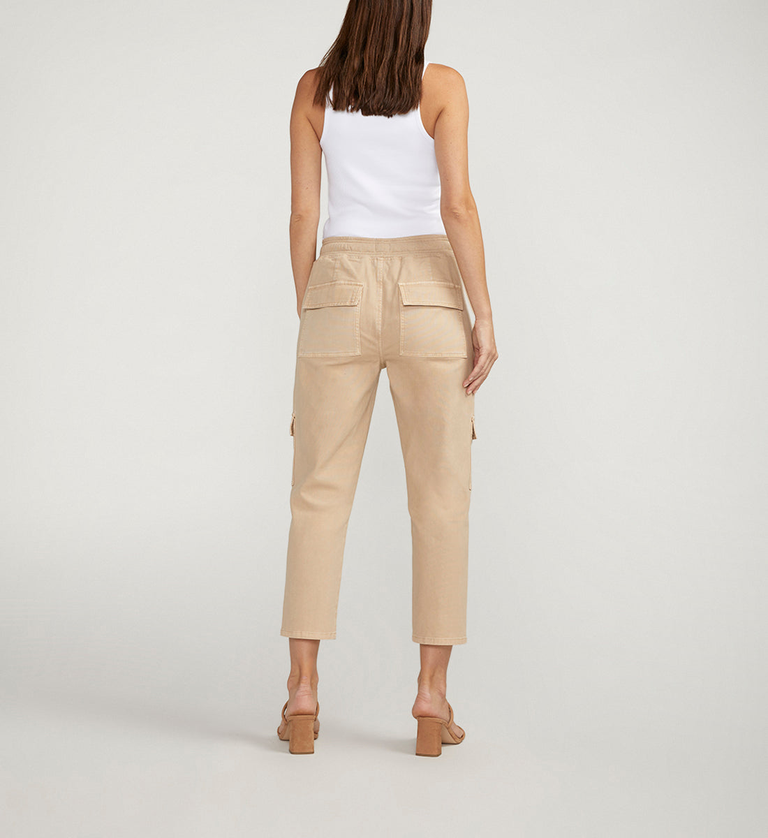 Textured Cargo Cropped Pants