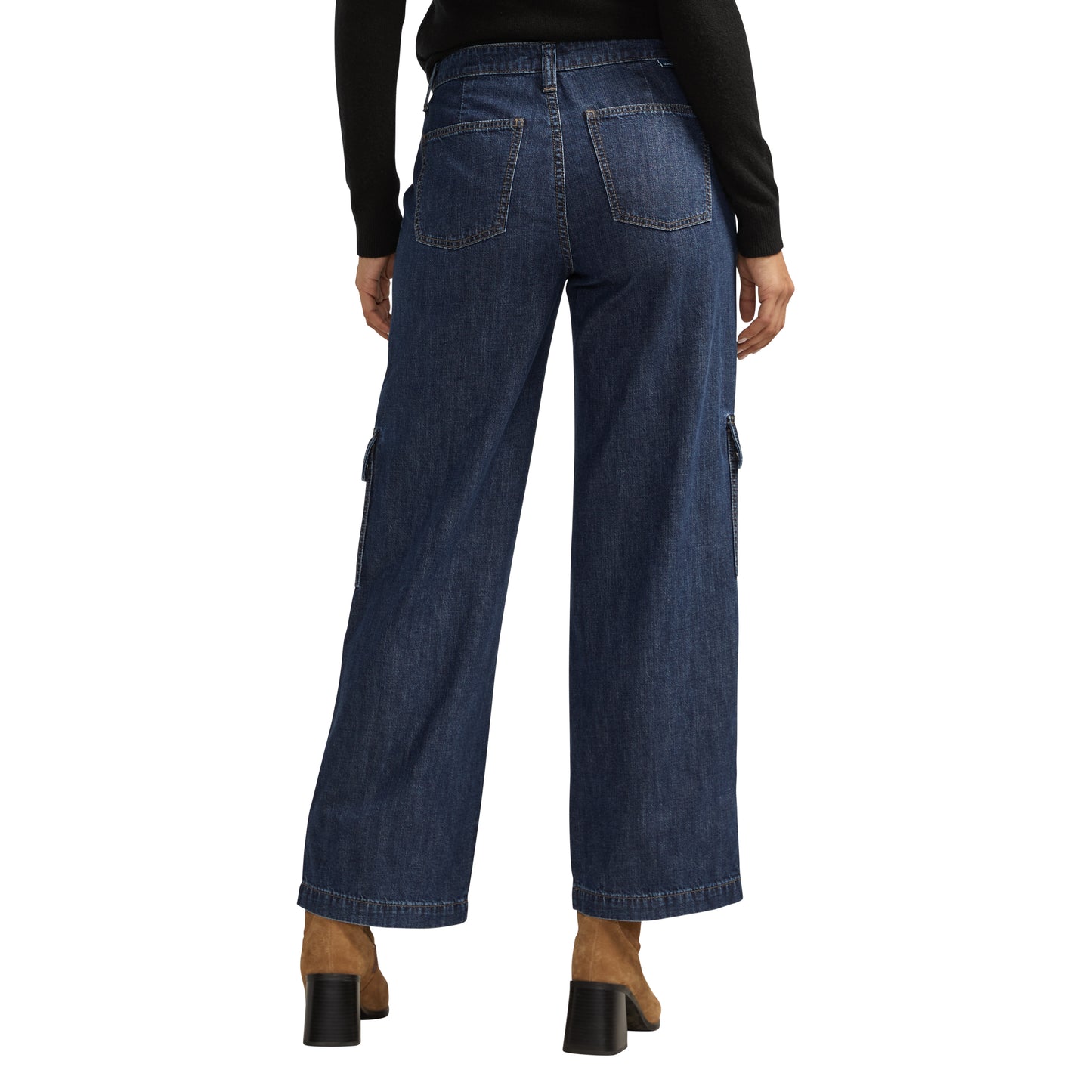 High Rise Wide Leg Cargo Jeans