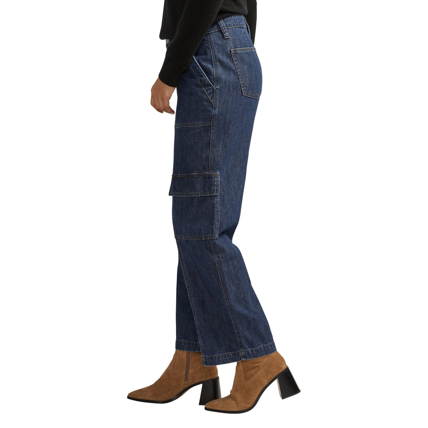 High Rise Wide Leg Cargo Jeans