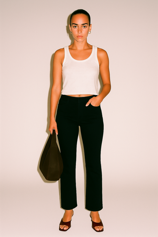 Pull-On Mid Rise Bootcut Ponte Pants Black