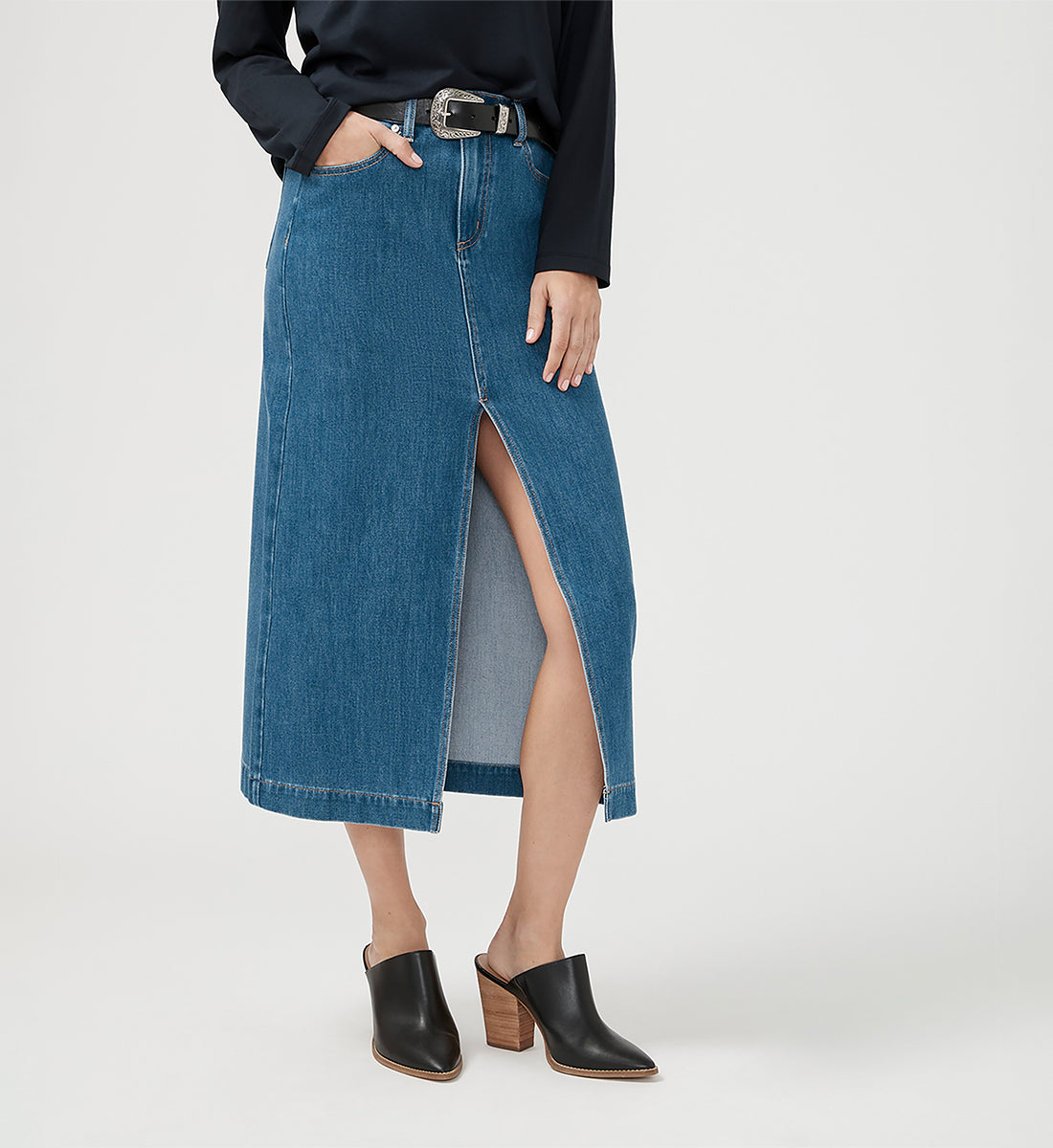 Bailey Midi Denim Skirt