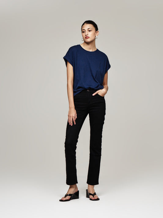 Ruby Mid Rise Straight Leg Jeans Black