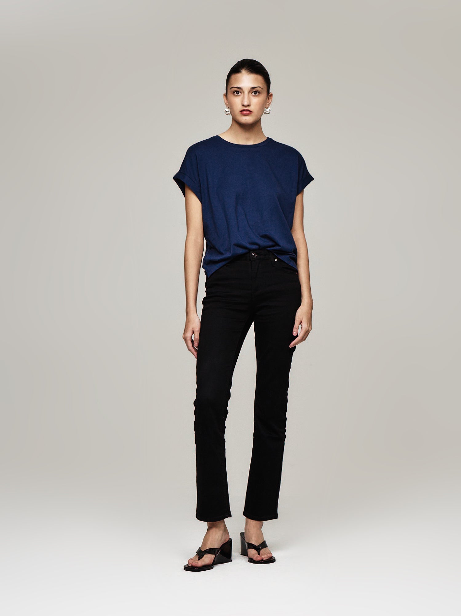 Ruby Mid Rise Straight Leg Jeans Black