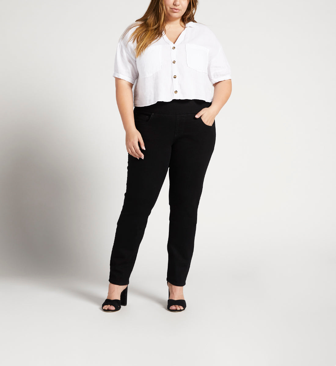 Nora Mid Rise Skinny Pull-On Jeans Plus Size