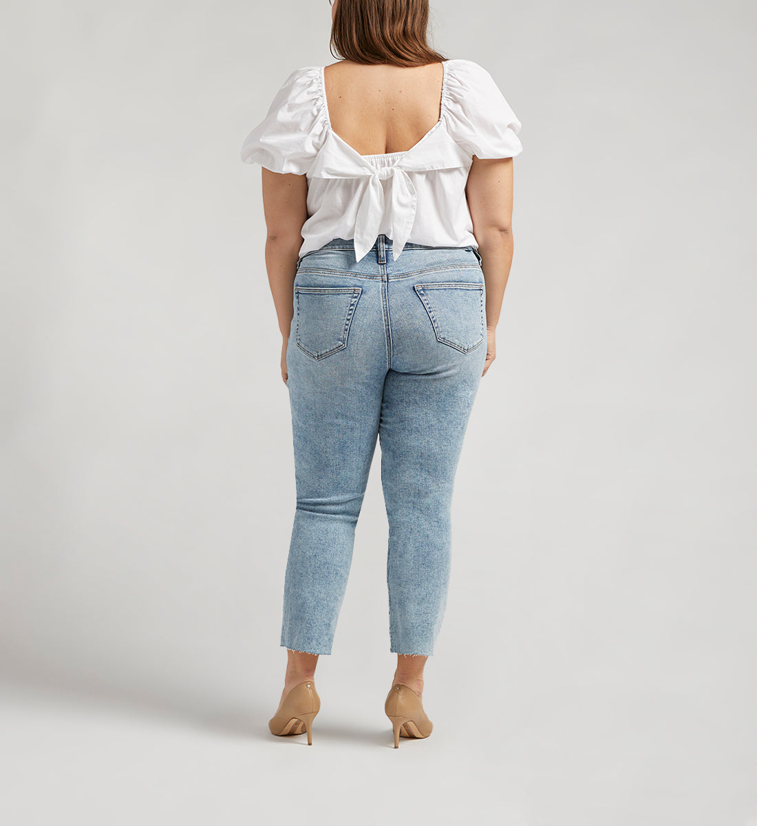 Ruby Mid Rise Straight Cropped Jeans Plus SIze