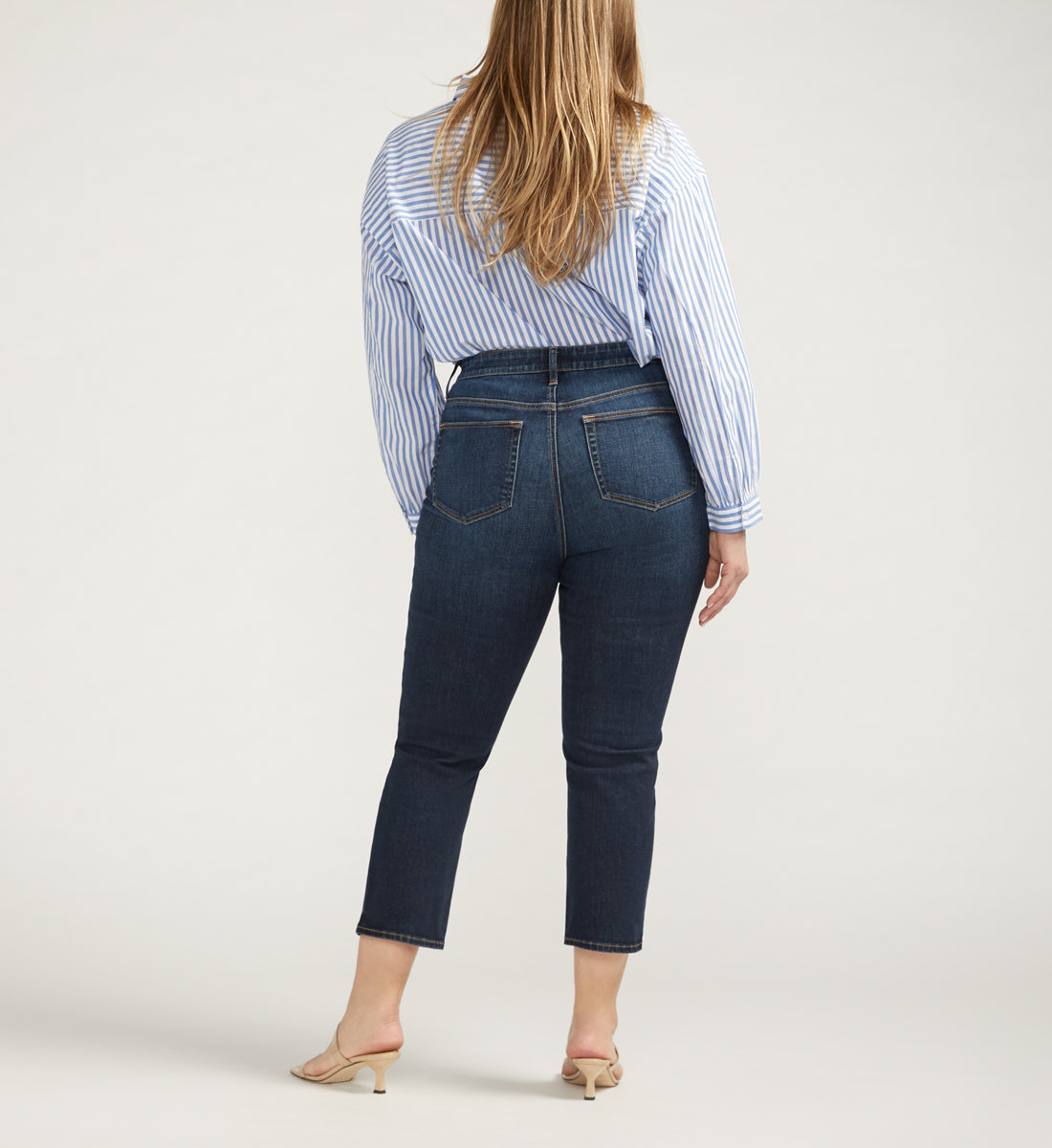 Ruby Mid Rise Straight Cropped Jeans Plus SIze