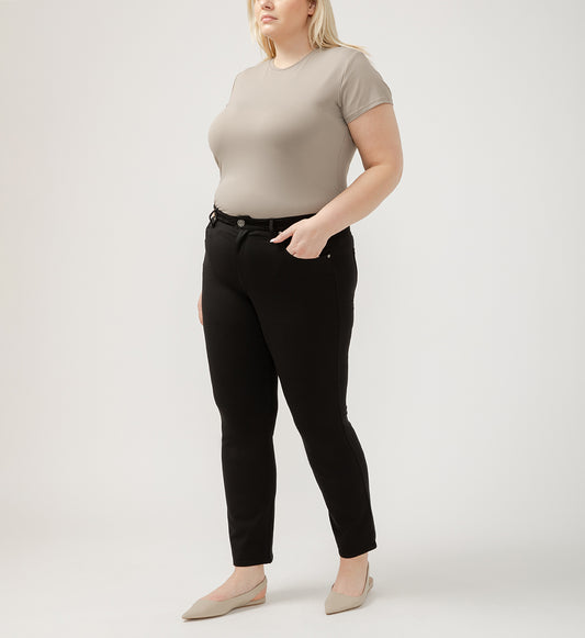 Cassie Mid Rise Slim Straight Leg Ponte Pants Plus Size