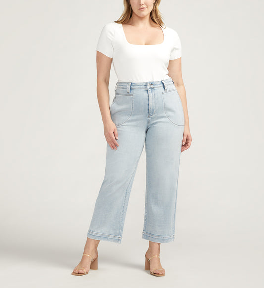 Sophia High Rise Wide Leg Cropped Jeans Plus Size