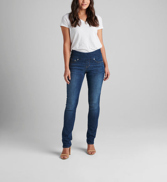 Peri Mid Rise Straight Leg Pull-On Jeans Petite