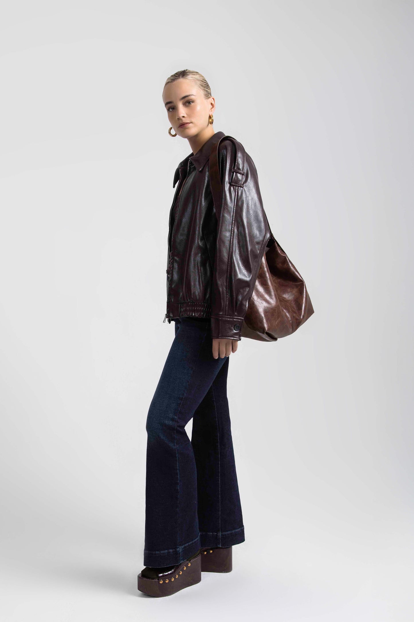 Kait Mid Rise Flare Leg Jeans Opera Blue