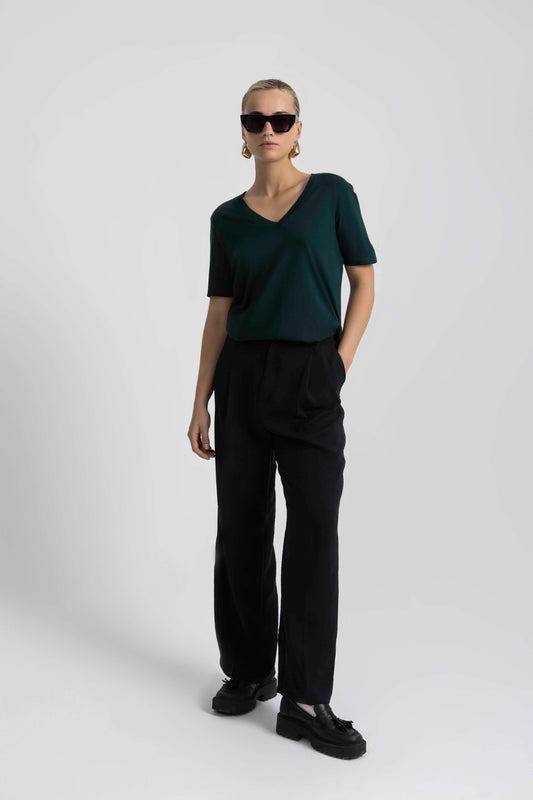 Drapey Luxe V-Neck Tee Ponderosa Pine