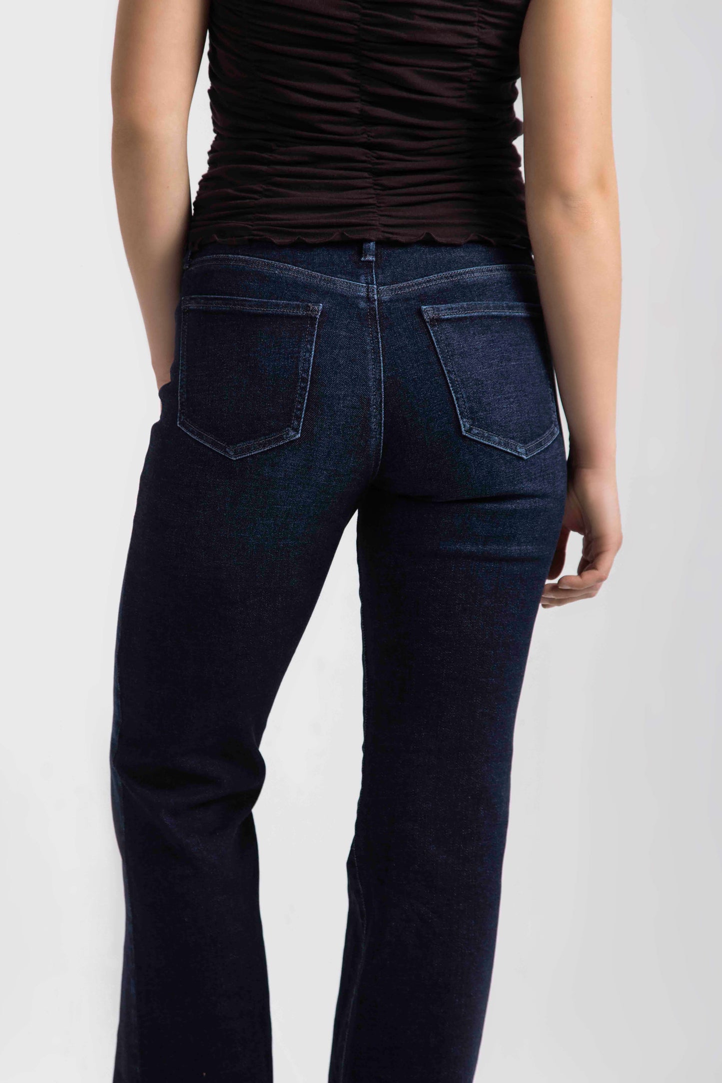 Kait Mid Rise Flare Leg Jeans Opera Blue