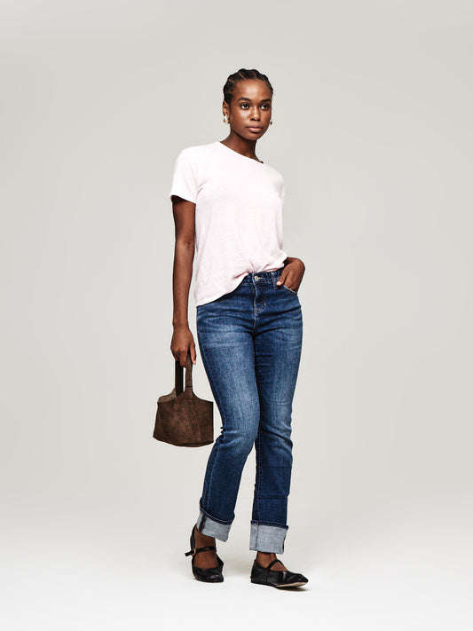 Ruby Mid Rise Straight Leg Jeans Thorne Blue