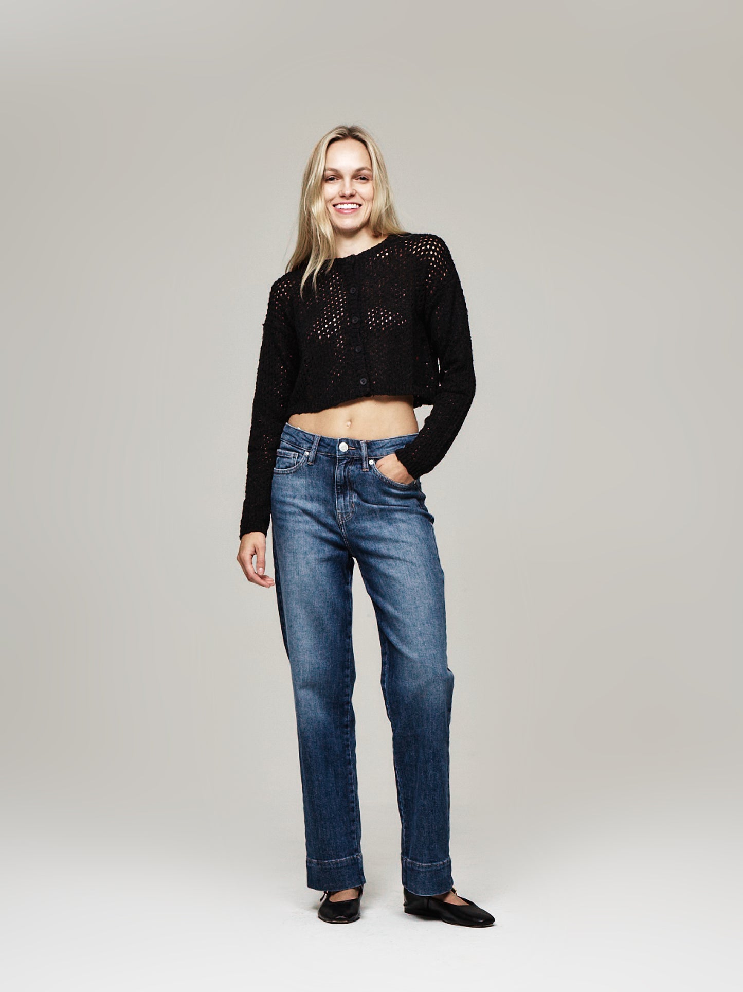 Sophia High Rise Wide Leg Jeans Eiffel Blue