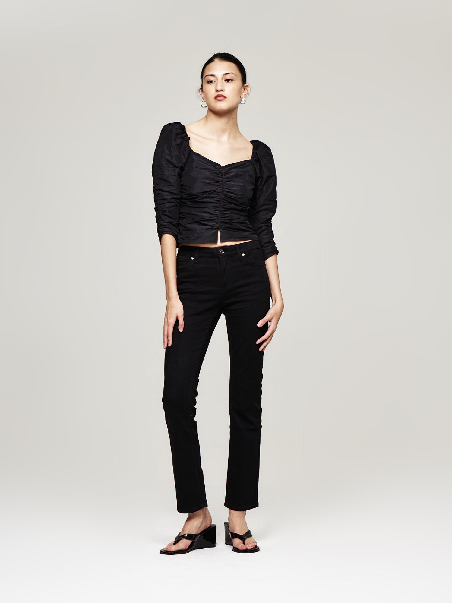 Ruby Mid Rise Straight Leg Jeans Black