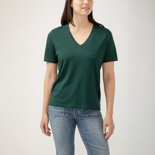 Drapey Luxe V-Neck Tee Ponderosa Pine