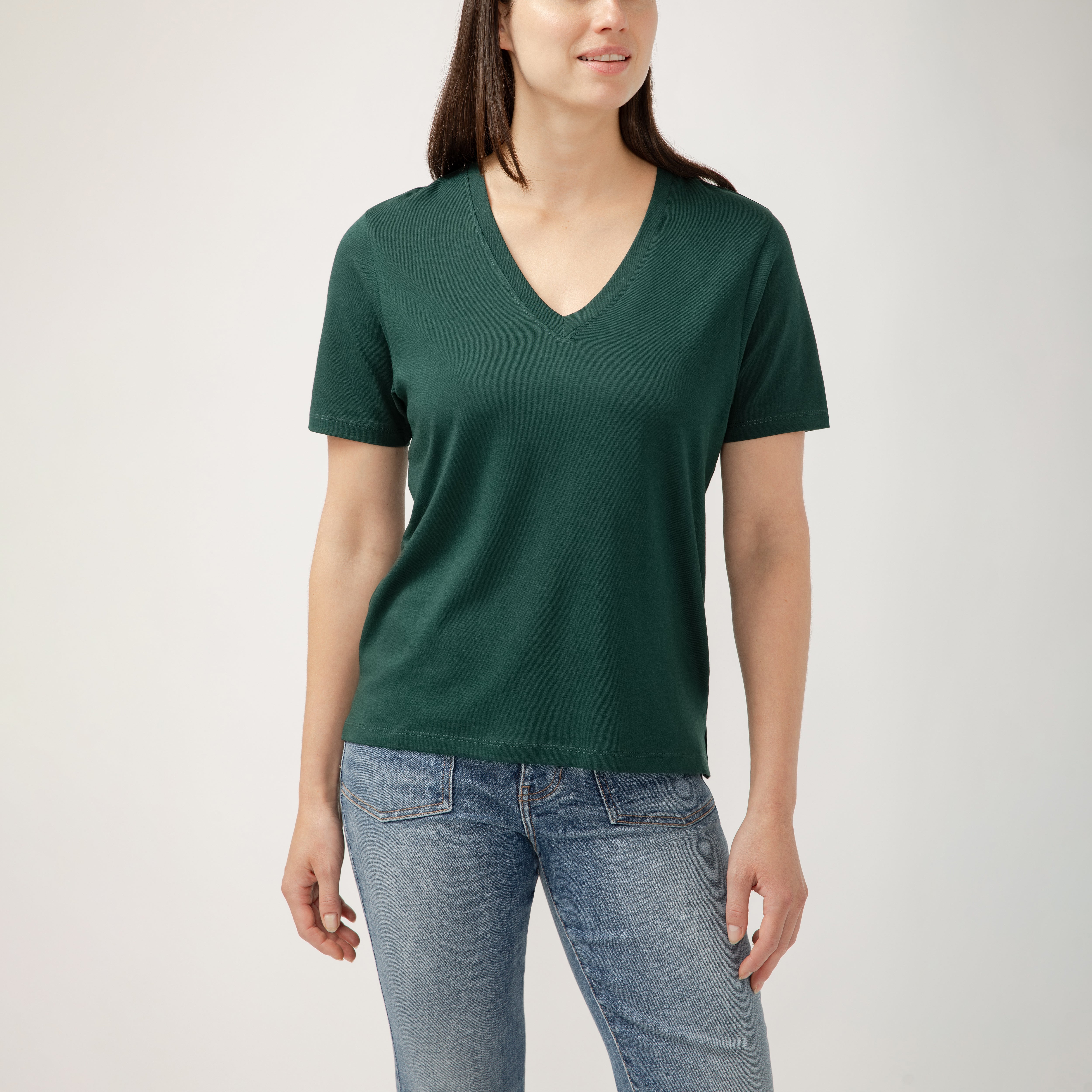Drapey Luxe V-Neck Tee Ponderosa Pine