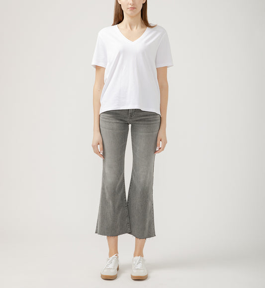 Drapey Luxe V-Neck Tee White