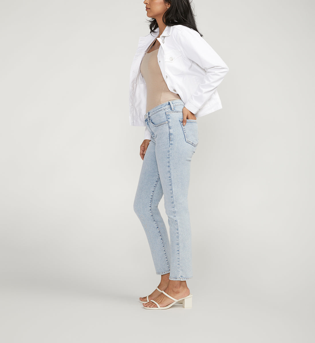 Cassie Mid Rise Straight Leg Jeans