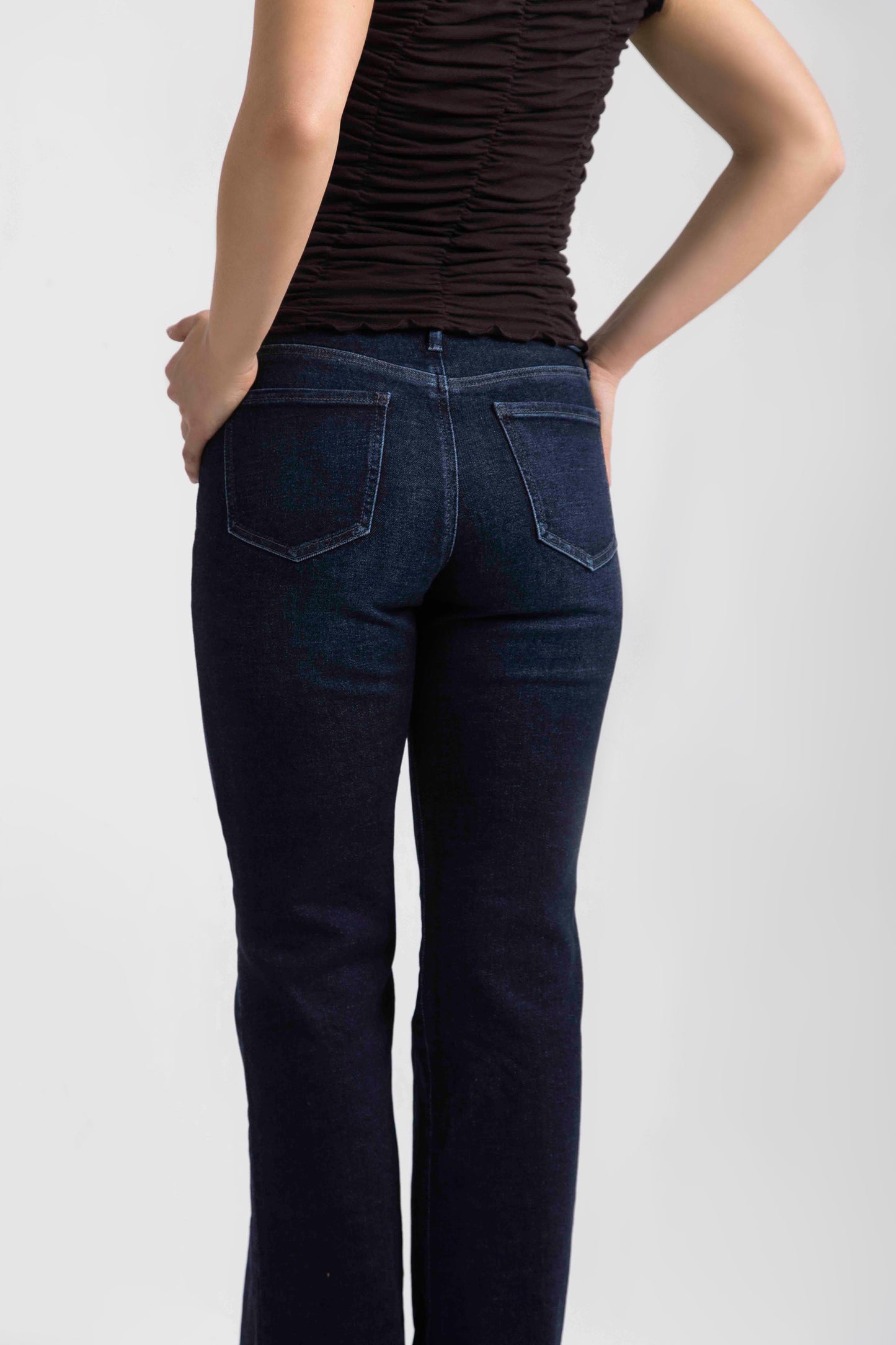 Kait Mid Rise Flare Leg Jeans Opera Blue