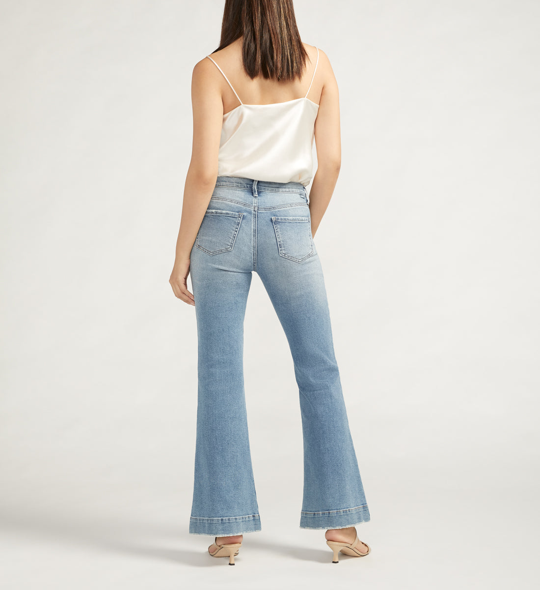 Kait Mid Rise Flare Leg Jeans Garden Blue