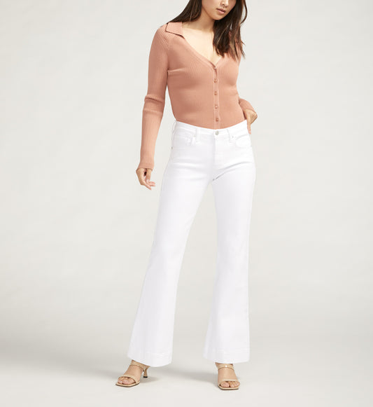Kait Mid Rise Flare Leg Pants