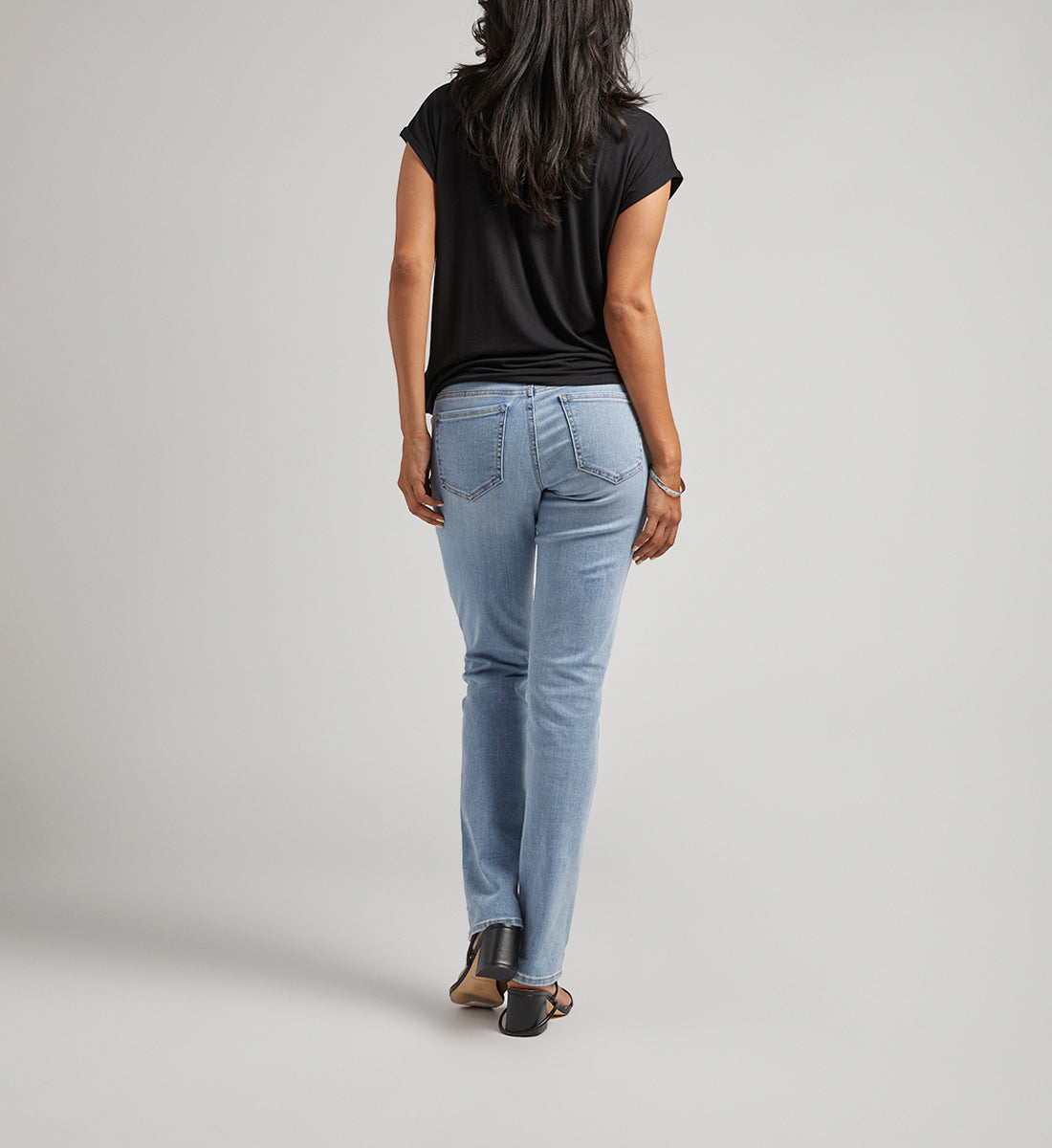 Peri Mid Rise Straight Leg Pull-On Jeans