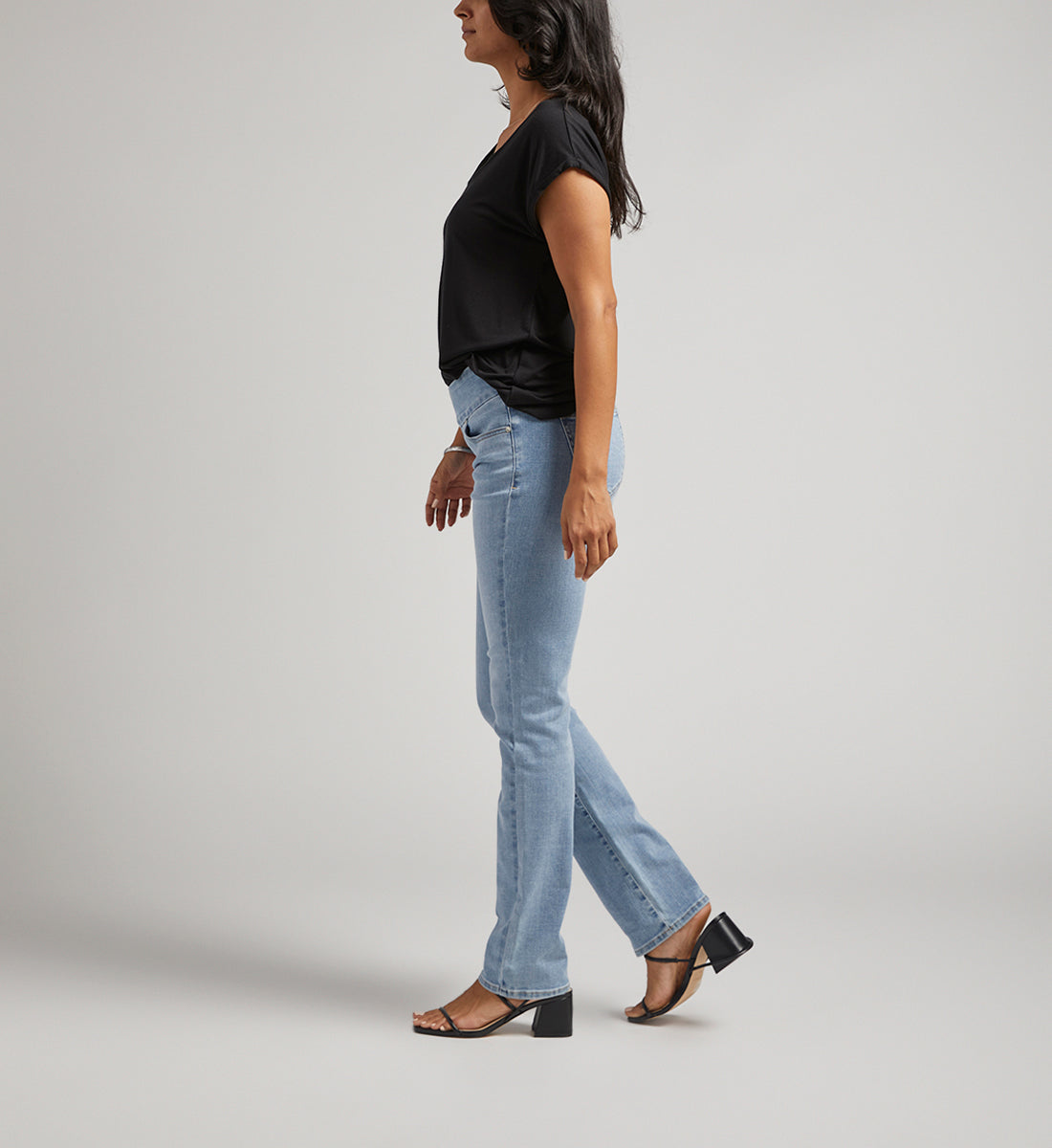 Peri Mid Rise Straight Leg Pull-On Jeans