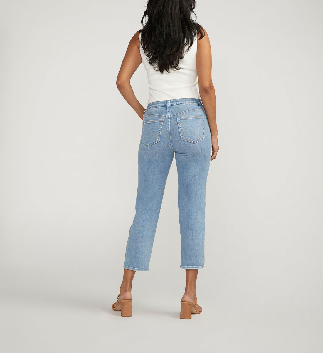Ruby Mid Rise Straight Cropped Jeans